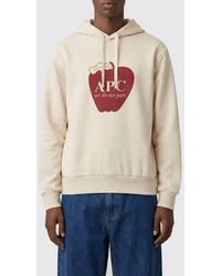 A.P.C. - Cotton Hoodie With Logo - Lyst