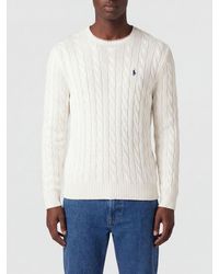 Polo Ralph Lauren - Cotton Crewneck Jumper With Embroidered Pony Logo - Lyst
