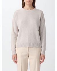 Kujten - 100% Cashmere Crewneck Jumper With Long Sleeves And Ribbed Trims - Lyst