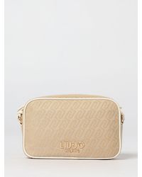 Liu Jo - Cotton Canvas Bag With Jacquard Monogram - Lyst