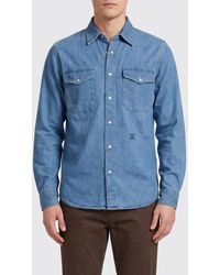 Closed - Slim-Fit Hemd Aus Baumwoll- Und Hanfdenim Mit Französischem Kragen - Lyst