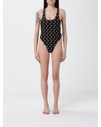 Marine Serre - Crescent Moon Print One-Piece Swimsuit With Criss-Cross Straps - Lyst