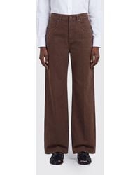 Brunello Cucinelli - High-Waisted Wide-Leg Cotton Trousers With Monili - Lyst