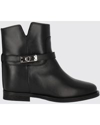 Via Roma 15 - Suede Texan Ankle Boots With Wedge Heel - Lyst