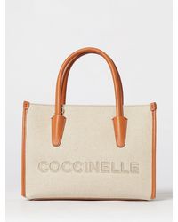 Coccinelle - Myrtha Canvas And Grained Leather Bag - Lyst