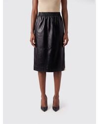 Chloé - Chlo&Eacute High-Waisted Leather Pencil Midi Skirt With Elastic Waistband - Lyst