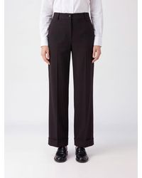 Alberto Biani - Mid-Rise Straight-Leg Stretch Virgin Wool Trousers - Lyst