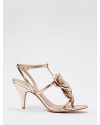 Twinset - Leather Sandals With Flowers - Lyst