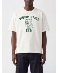 Visvim - Cotton Crewneck T-Shirt With Contrast Logo On The Chest - Lyst
