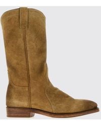Jil Sander - Suede Cowboy Boots With Round Toe And Double Pull-Tabs - Lyst