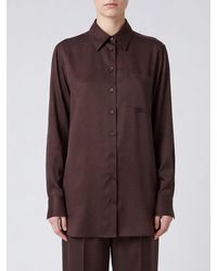 Stella McCartney - Long-Sleeve Pure Silk Shirt With Patch Pocket - Lyst