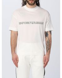 Emporio Armani - T-shirt in misto cotone stretch - Lyst