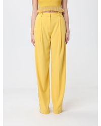 Elisabetta Franchi - Crêpe Wide Leg Trousers - Lyst