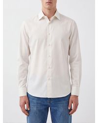 Brioni - Slim Fit Cotton Poplin Shirt With French Collar - Lyst