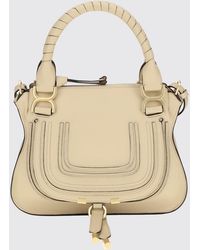 Chloé - Chlo&Eacute Marcie Small Grained Calfskin Handbag With Woven Handles - Lyst