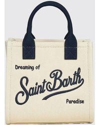MC2 Saint Barth - Embroidered Logo Cotton Twill Vanity Bag - Lyst