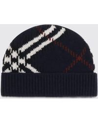 Burberry - Cashmere Beanie With Vintage Check Pattern And Turned-Up Brim - Lyst