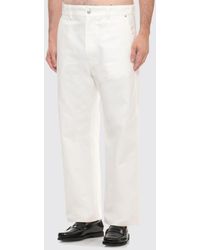 Moschino - Straight Fit Denim Jeans With Applied Velcro Patches - Lyst