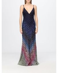 Missoni - Chevron Pattern Long Slip Dress With Crossed Straps - Lyst