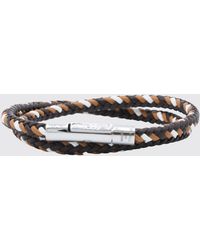 Tod's - Woven Calfskin Leather Bracelet With Magnetic Clasp - Lyst