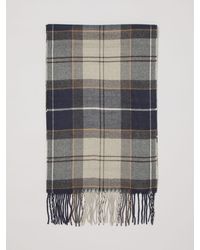 Barbour - Tartan Pattern Acrylic Scarf With Fringed Edges - Lyst