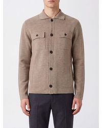 Zanone - Pure Virgin Wool Cardigan With Classic Collar And Patch Pockets - Lyst