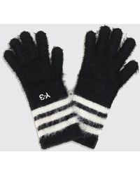 Y-3 - Gestreifte Handschuhe Aus Recyceltem Funktionsstoff Mit Elastischen Bündchen - Lyst