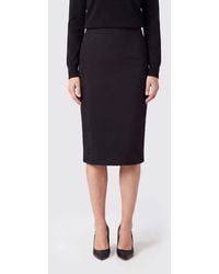 ROTATE BIRGER CHRISTENSEN - High-Waisted Lace-Insert Jersey Pencil Midi Skirt - Lyst