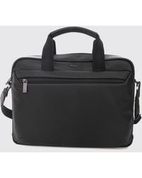 BOSS - Regenerated Leather Briefcase With Double Handle And Removable Strap - Lyst