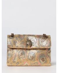 Kurt Geiger - Kensington Mini Laminated Leather Bag With All Over Rhinestones - Lyst