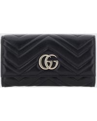 Gucci - Gg Marmont Chevron Matelassé Nappa Continental Wallet - Lyst