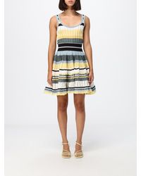 Alaïa - Striped Knit Off-The-Shoulder Mini Dress - Lyst