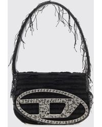 DIESEL - 1Dr Cotton Shoulder Bag With Fringes And Oval D Logo - Lyst