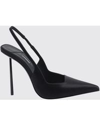 Le Silla - Amelia Satin Slingbacks With A High Stiletto Heel And Almond Toe - Lyst