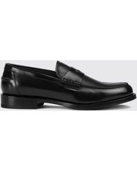 Doucal's - Smooth Calfskin Leather Penny Loafers With Classic Strap - Lyst