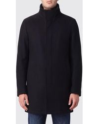 Herno - Single-Breasted Virgin Wool Coat With High Neck And Concealed Closure - Lyst