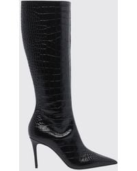Paris Texas - Croc-Effect Patent Leather Knee-High Stiletto Boots - Lyst