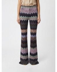Missoni - Viscose Lurex Trousers With Zig-Zag Motif - Lyst