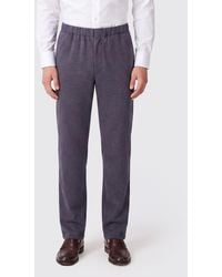 Lardini - Slim Fit Cotton Blend Trousers With Elasticated Waist And Flap Pockets - Lyst