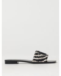 Just Cavalli - Raffia Woven Slide Sandals - Lyst