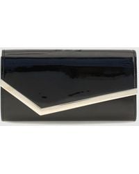 Jimmy Choo - Emmie Patent Leather Clutch With Chain Strap - Lyst