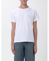 Isabel Marant - Crewneck Cotton T-Shirt With Contrast Logo And Dropped Shoulders - Lyst