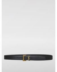 Saint Laurent - Cassandre Grained Leather Belt - Lyst