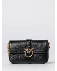Pinko - Love Birds Leather Mini Crossbody Bag - Lyst