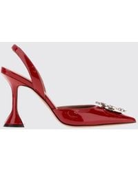 AMINA MUADDI - Begum Satin Slingback Court Shoes With Spool Heel And Jewel Buckle - Lyst