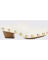 Bottega Veneta - Gondola Woven Leather Mules With Studs - Lyst