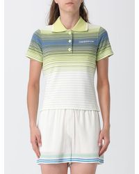 CASABLANCA - Striped Cotton Polo Shirt With Contrast Logo - Lyst