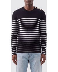 Dolce & Gabbana - Dolce &Amp Gabbana Striped Wool-Blend Crewneck Jumper With Shoulder Buttons - Lyst