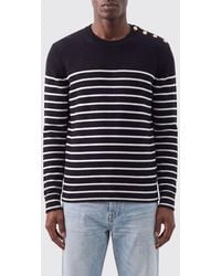 Dolce & Gabbana - Dolce &Amp Gabbana Striped Wool-Blend Crewneck Jumper With Shoulder Buttons - Lyst