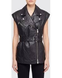 Pinko - Leather Biker Jacket - Lyst